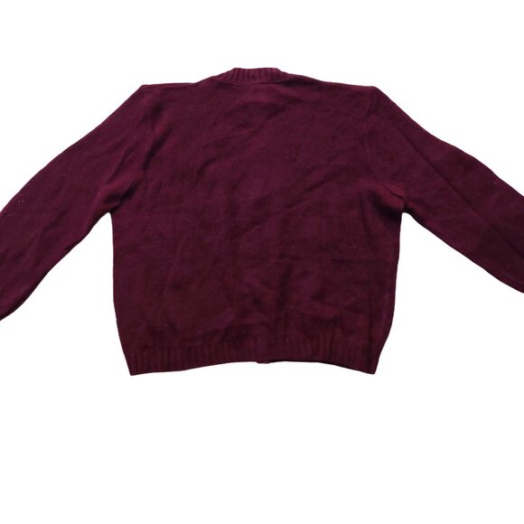 Vintage 1940s-1950s Burgundy/Purple Knit Cardigan Sweater - Picture 9 of 10